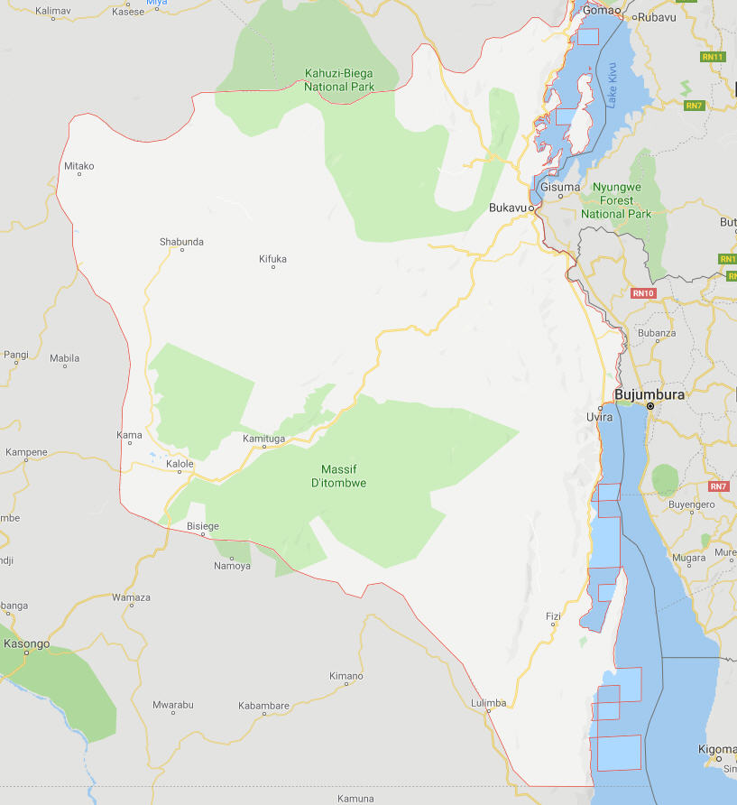 map of Fizi. Congo